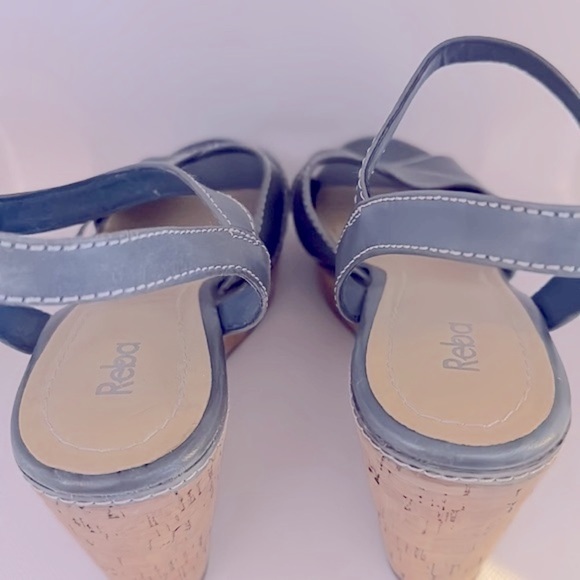 Reba Platform Leather and Cork Sandals Size 9 - EUC - Picture 9 of 12